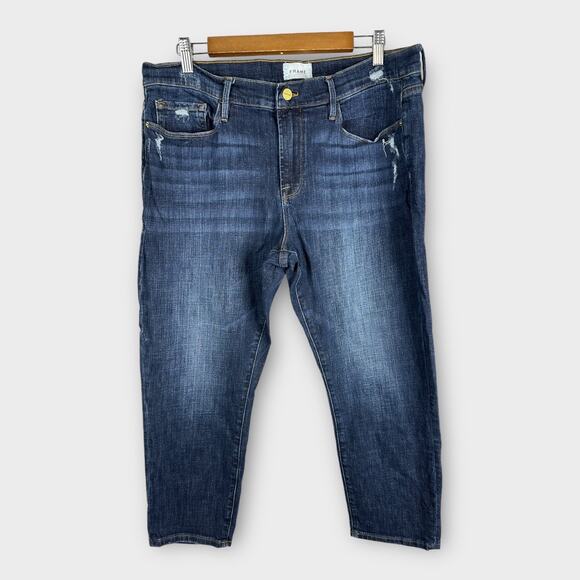 FRAME Womens size 33 Le Garçon Crop Covant Denim Jeans LGJC6540 - Picture 3 of 13